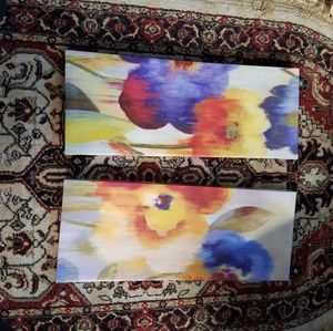 Pair of Flower Canvas Pictures